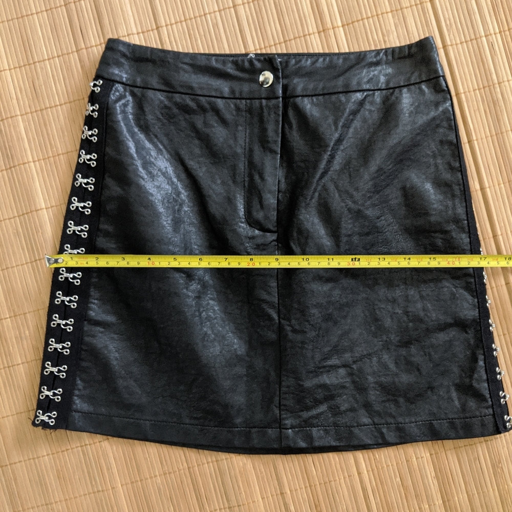 SEEK THE LABEL Black Vegan Leather Mini Skirt - Picture 6 of 8